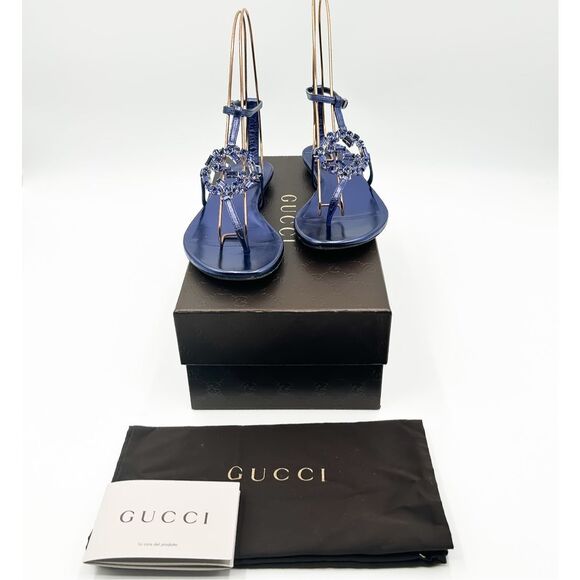 Gucci Women's Blue Sandals - Picture 1 of 14
